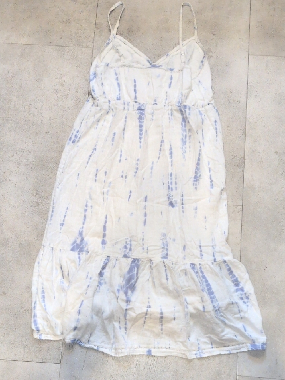 Rails White and Light Blue Tie-Dye Midi Dress - Linen Blend Size Small - Picture 7 of 8
